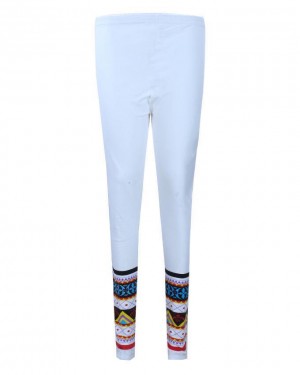 White Cotton Leggings for Women