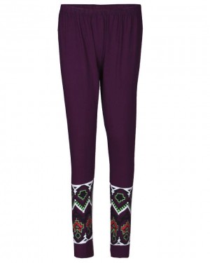 Violet Cotton Leggings for Women